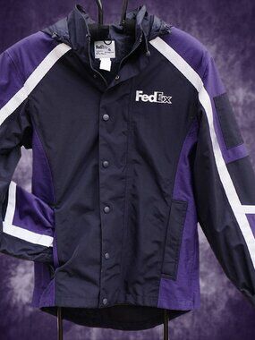 FedEx Hooded Windbreaker Jacket Black Purple RG-S Stan Herman VF Imagewear FD333